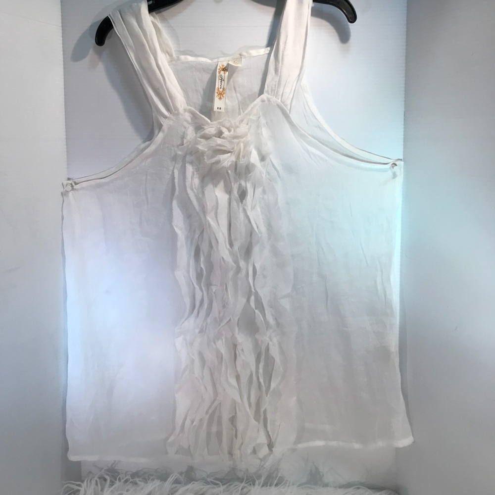 White Flowy Top
